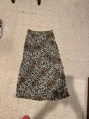 Leopard Print Slip Skirt